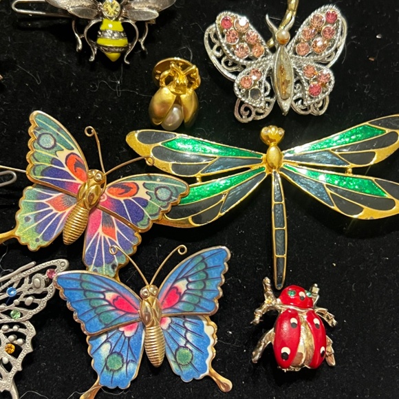 Vintage Butterfly and Dragonfly Brooch Collection - Unique Costume Jewelry Pins - Picture 2 of 15